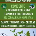 SABATO 27 GENNAIO GIORNATA DELLA MEMORIA CONCERTO CORO ANA MAROSTICA